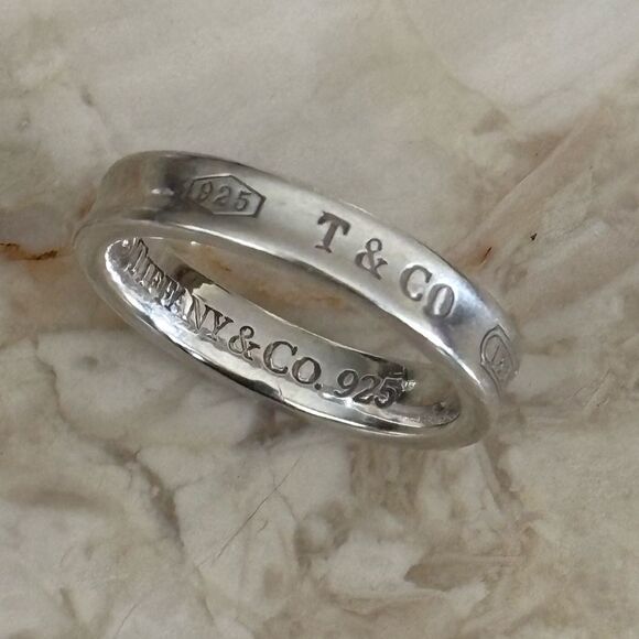 Tiffany & Co. 1837 Ring Narrow Sterling Silver Authentic - Picture 2 of 6